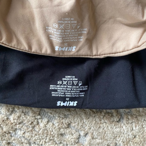 Skims Fits Everybody Bandeau Bras Strapless Boob Tube Compression Black Tan: 2X - Picture 4 of 5